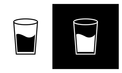 glass water icon vector design mono color black and white