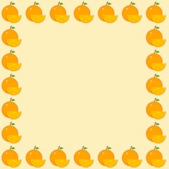 orange fruit border frame design