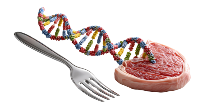 DNA steak genetic food science lab research