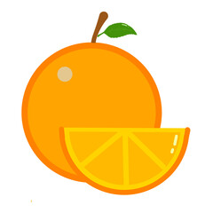 fresh whole orange and slice citrus fruit