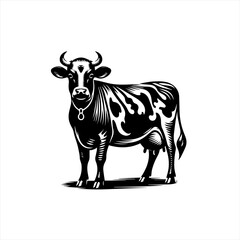 Ornate cow standing illustration
