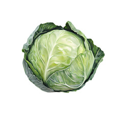 Obraz premium Fresh green cabbage on a transparent background