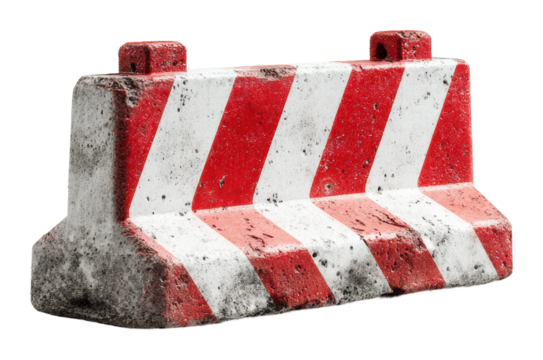 Construction safety barrier urban street traffic management isolated on transparent background