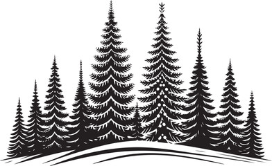 Obraz premium A vibrant illustration of a snow-covered winter forest with green fir trees perfect for the Christmas holiday season