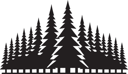 Obraz premium A vibrant illustration of a snow-covered winter forest with green fir trees perfect for the Christmas holiday season