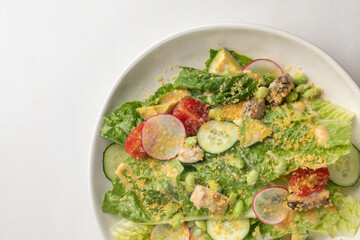 Crisp lettuce, radishes, and vibrant tomatoes dance in a culinary landscape, evoking Lunar New Year freshness and whimsical garden feasts