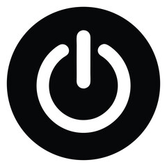 Solid Black Power Button Icon