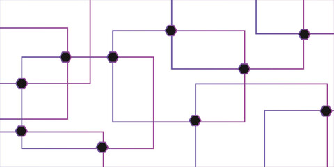 Technology network circuit board system connect dots and lines background template.. Dark 3d geometric texture illustration. Black Hexagonal Pattern Metallic background.
