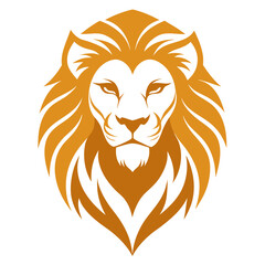 Regal lion face with flowing contours and clean vector lines for a noble aesthetic
