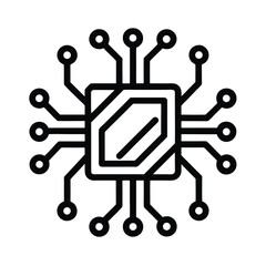 Circuit Board Outline Vector Illustration