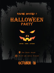 Pumpkins & Potions – Creepy Halloween Party Invite Template