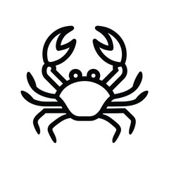 Crab Outlined In Bold Vector Illustration