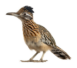 Colorful roadrunner bird portrait nature wildlife isolated on transparent background