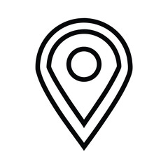 GPS Pin Outlined In Bold Vector Illustration