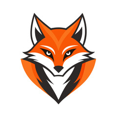 Confident Fox Head with Stylized Fur and Angular Orange Highlights