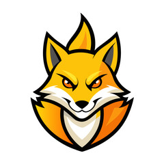 Energetic Yellow Fox Mascot with Snarl and Glowing Vector Outline