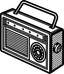 vector illustration of an old radio