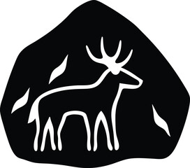 cave painting replica on white background.eps