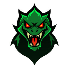 Toxic Jungle Monster with Twisted Vines and Red Eyes in Esport Crest