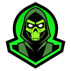Masked Skull Soldier with Neon Green Toxic Elements