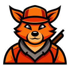 Quirky Animal Hunter in Gear for Cartoon Esport Branding