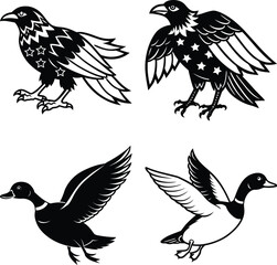 Duck drawing. It is a simple black and white outline image of a common duck standing, ready for coloring. Vector sketch line art draw.
