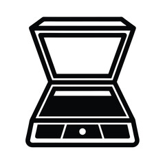 Scanner With Lid Outline Vector Illustration