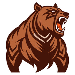 Roaring Tribal Bear with Rugged Vector Texture and Sharp Angles