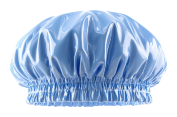 Protective shower cap for hair care home bathroom product view isolated on transparent background