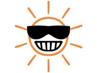 サングラスをかけた太陽のイラスト素材