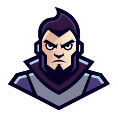 Bold Commander Mascot in Minimal Palette for War-Themed Esports Team Identity
