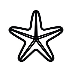 Starfish Outlined Icon Vector Illustration