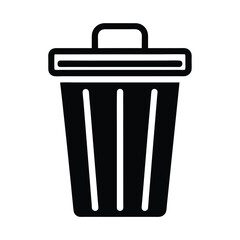 Trash Bin Outlined Icon Vector Illustration