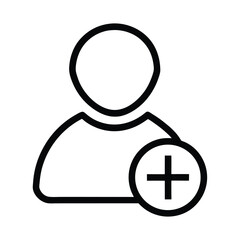 User Add Outlined Icon Vector Illustration