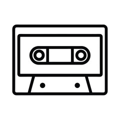 Cassette Tape Outline Vector Illustration