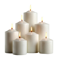 Serene candle lighting ceremony space still life cozy ambiance view isolated on transparent background