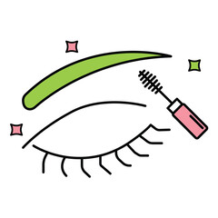 Vector Icon of Curled Eye Lashes Style
