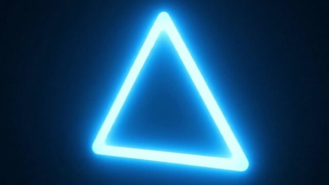 A luminescent blue triangle shines against a dark blue background The light is soft and gives off a subtle glow