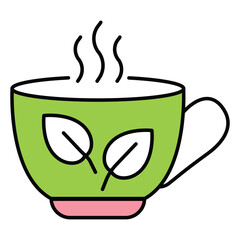 Herbal Tea Vector Icon for Organic Design