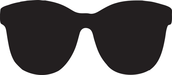Black silhouette of eyeglasses with thick frames and large lenses sunglasses eyewear