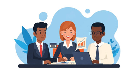 Diverse business team collaborating on a project, perfect for website banners or presentations.