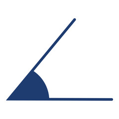 Angle Icon In Blue Monochrome Flat Design, Vector Illustration