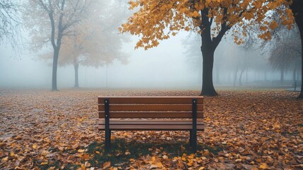 bench in autumn park