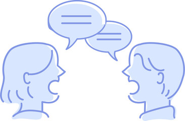 People Talking with Speech Balloons Icon Vector Illustration
