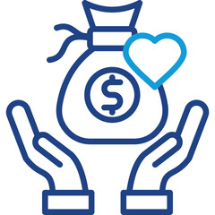 Obraz premium Fundraising line color icon