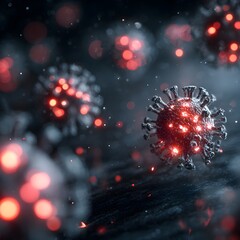 Microscopic view of a virus 