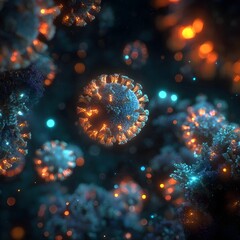 Microscopic view of a virus 