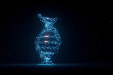 Obraz premium x-default Glowing DNA Double Helix in Dark Space