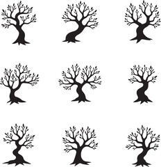 Seasons of the Tree: A Collection of Stylized Silhouettes,
Bare Beauty: Minimalist Tree Designs in Black Ink,
Abstract Tree Silhouettes for Design and Art Projects,
