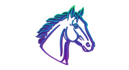Fototapeta premium Colorful gradient horse head illustration